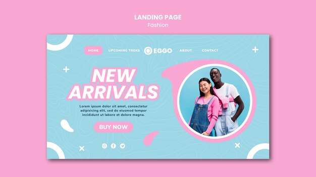 Fashion store landing page with photo