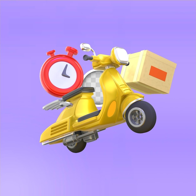 Fast delivery transport. 3d rendering