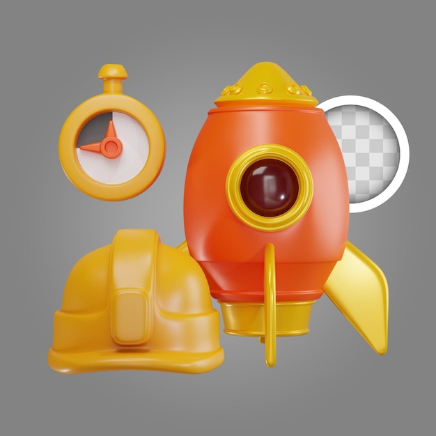 Free PSD fast and effective maintenance and repair icons 3d illustration