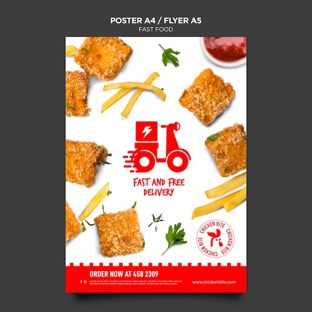 Free PSD fast food flyer template