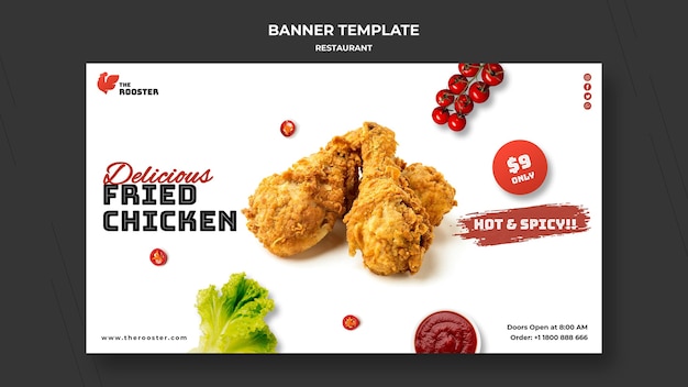 Free PSD fast food horizontal banner template