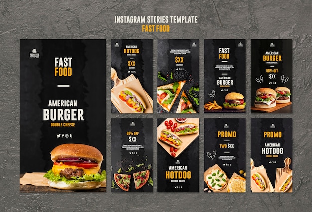 Free PSD fast food instagram stories