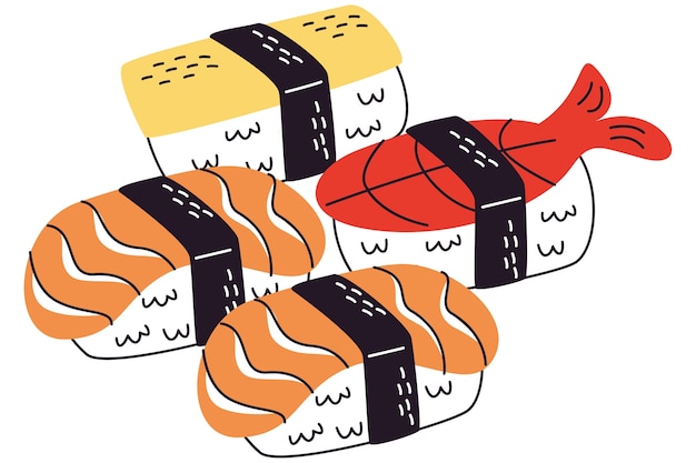 Fast food sushi illustration