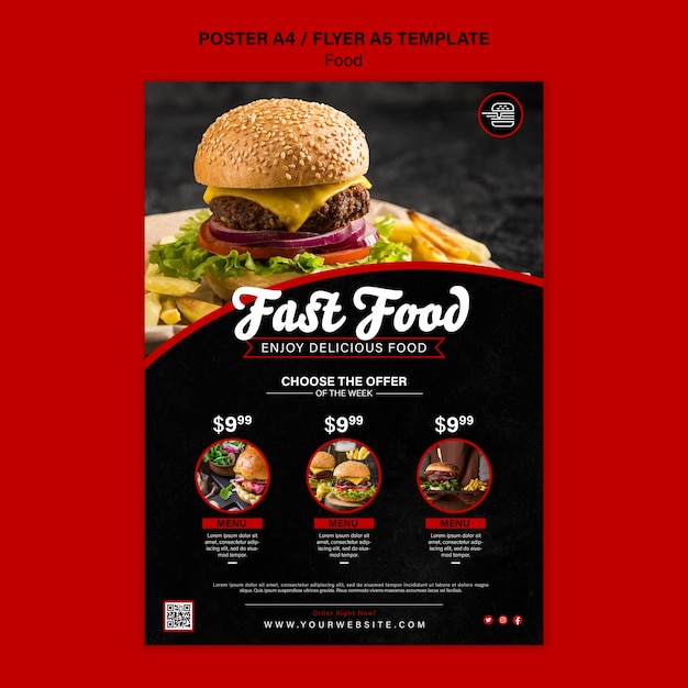 Free PSD fast food vertical print template