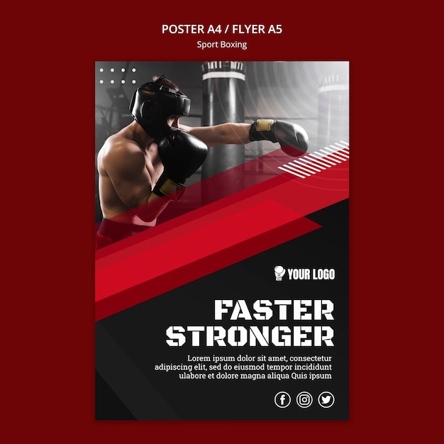 Free PSD faster stronger flyer print template