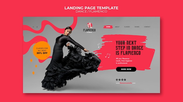 Free PSD fat design dance landing page template