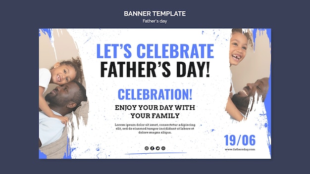 Free PSD father's day banner design template