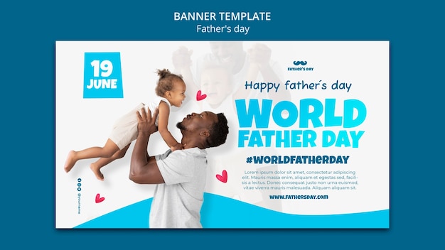 Free PSD father's day banner template design