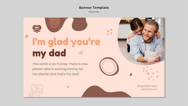 Free PSD father's day banner template design