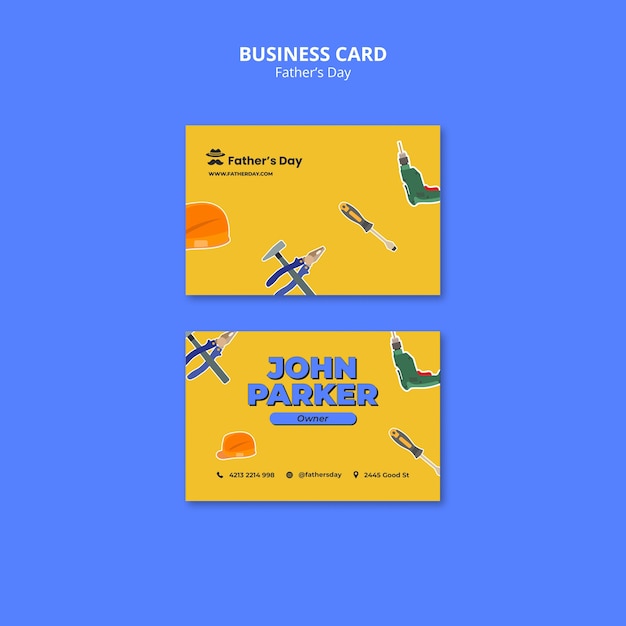 Free PSD father's day celebration business card template