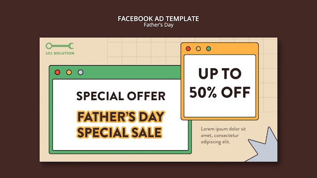 Free PSD father's day celebration facebook template