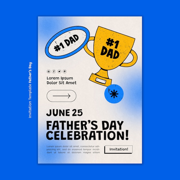 Free PSD father's day celebration invitation template