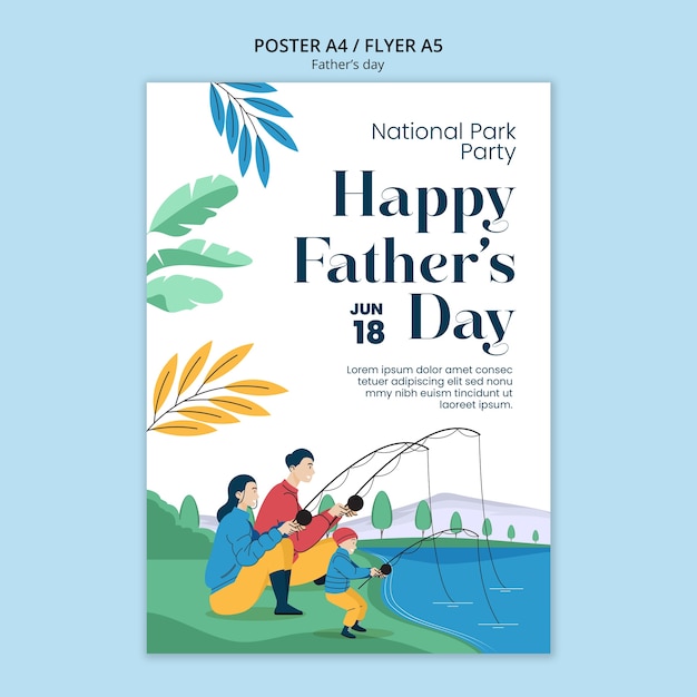 Free PSD father's day celebration poster template