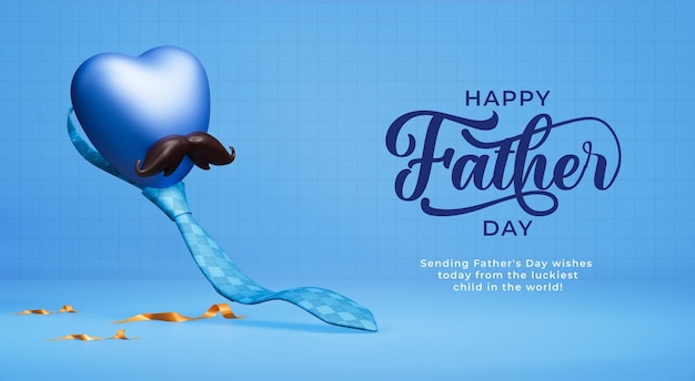 Father's Day greeting banner template with dad symbols