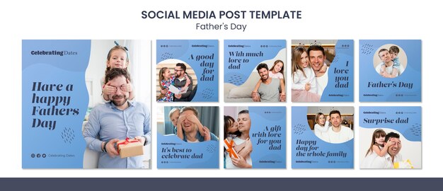 Father's day instagram post template design