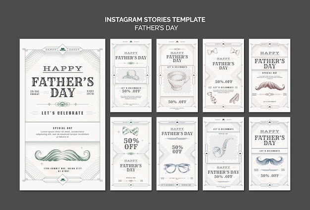 Free PSD father's day instagram stories design template