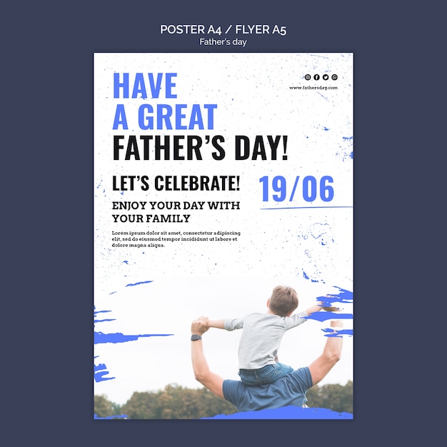 Free PSD father's day poster design template