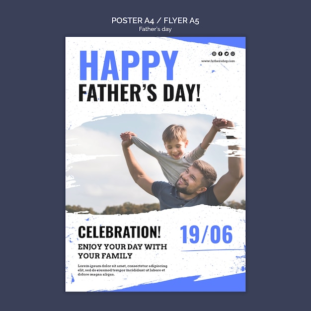 Free PSD father's day poster design template