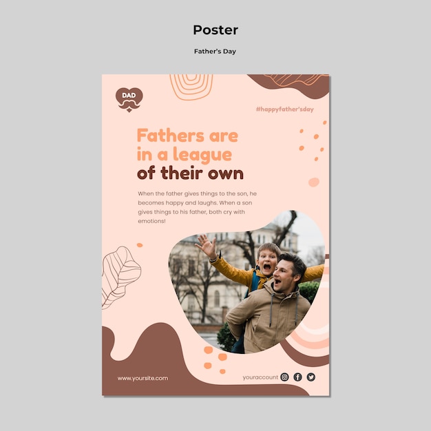 Free PSD father's day poster template design