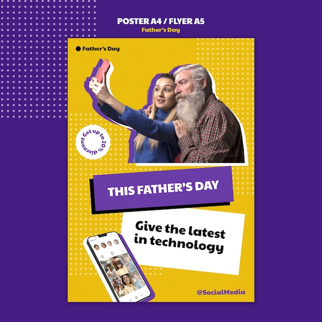 Free PSD father's day template design