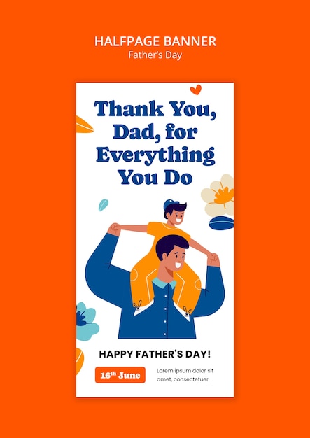 Free PSD father's day template design