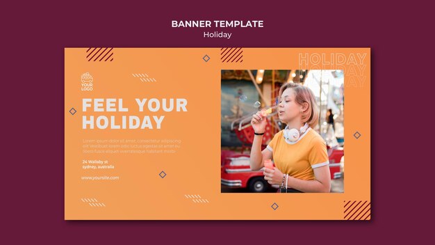 Feel the holiday banner template