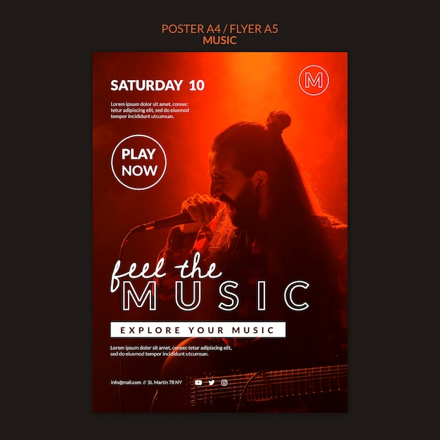 Feel the music poster template