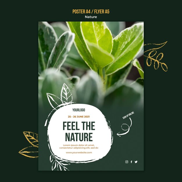 Feel the nature event poster template