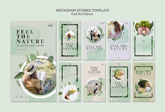 Free PSD feel the nature instagram stories