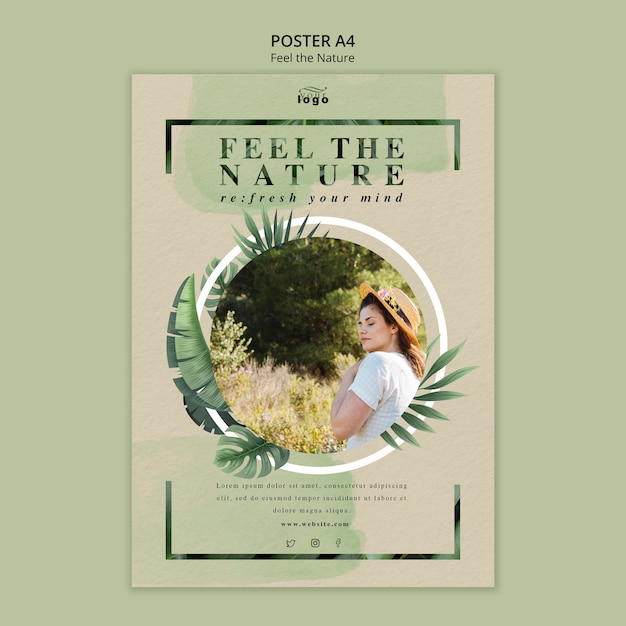 Free PSD feel the nature poster design