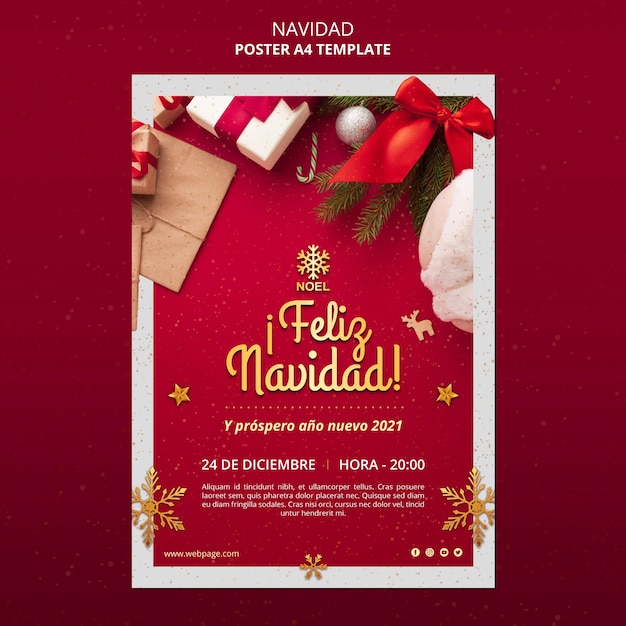 Feliz navidad flyer template