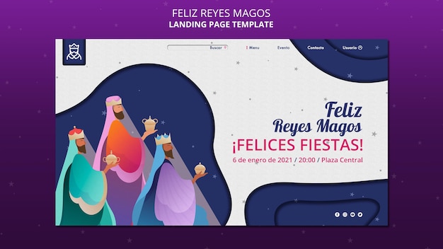 Feliz reyes magos template landing page