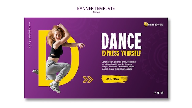 Free PSD female dancer banner template