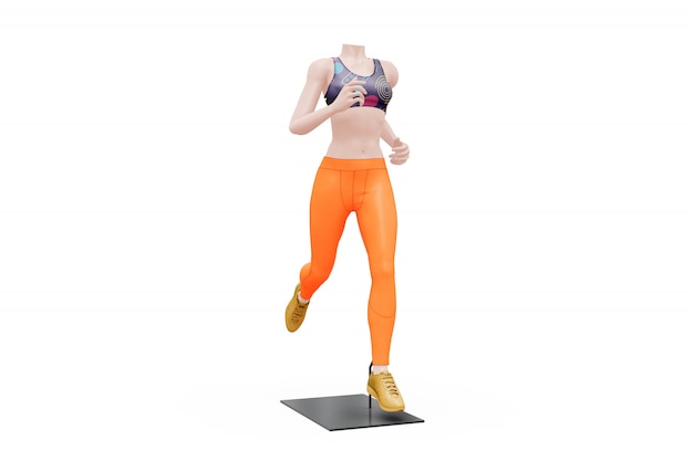 Free PSD female sport outfit mock-up isolated