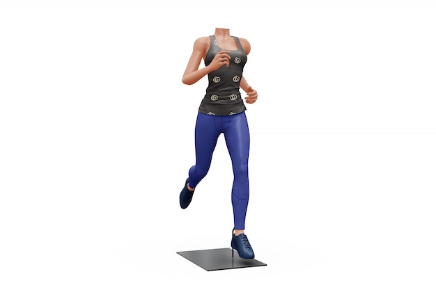 Free PSD female sport outfit mock-up isolated