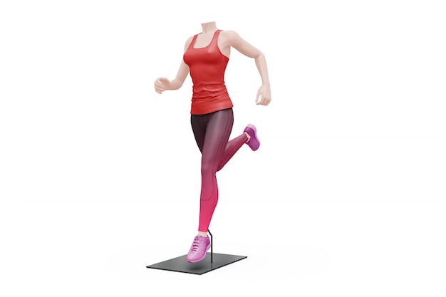 Free PSD female sport outfit mock-up isolated