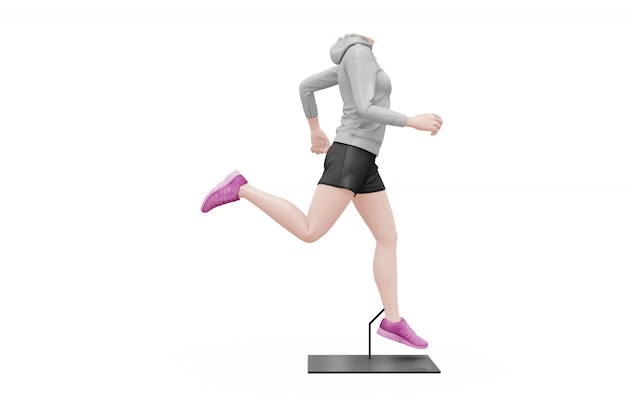 Free PSD female sport outfit mock-up isolated