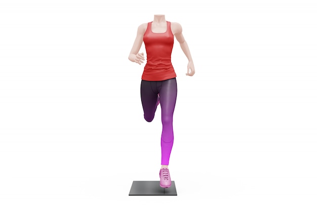 Free PSD female sport outfit mock-up isolated