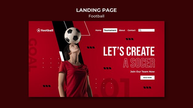 Feminine football landing page template