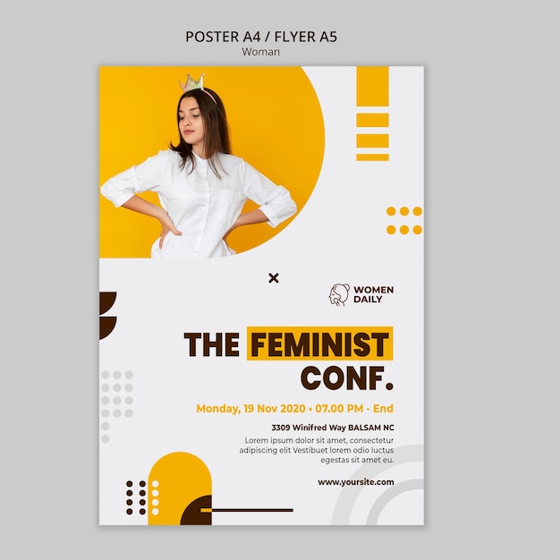 Feminism conference flyer template