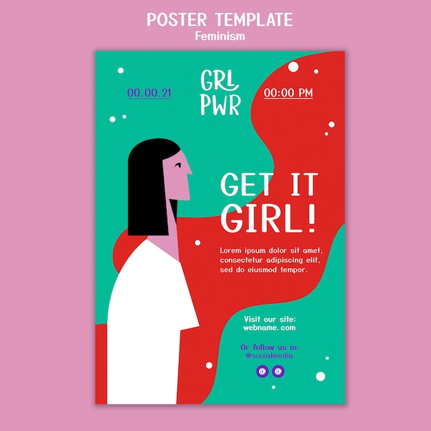 Free PSD feminism poster template