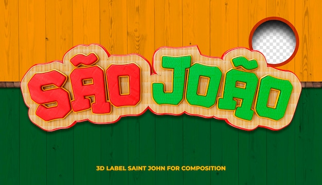 Free PSD festa junina 3d logo sao joao in brazil for composition