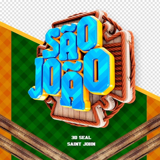 Free PSD festa junina 3d logo sao joao in brazil for composition