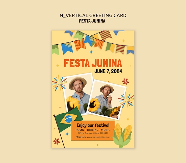 Free PSD festa junina celebration template