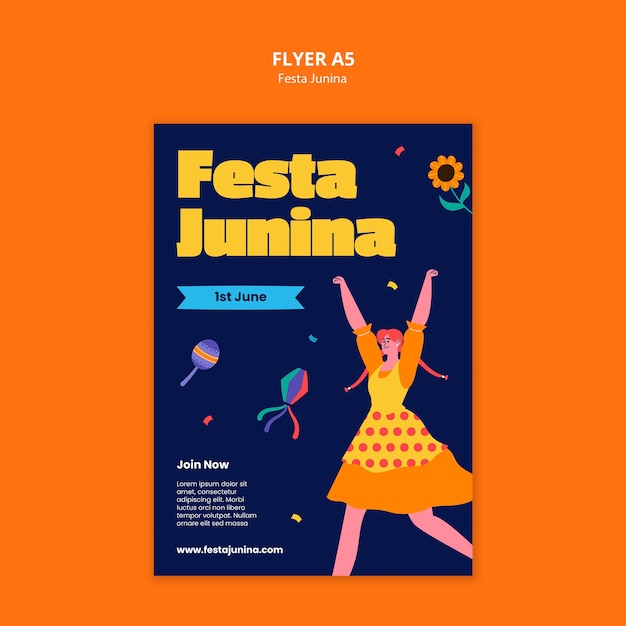 Free PSD festa junina template design