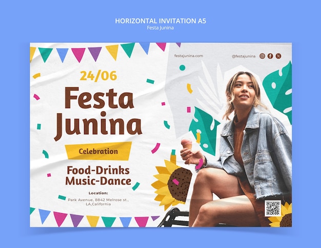 Free PSD festa junina template design