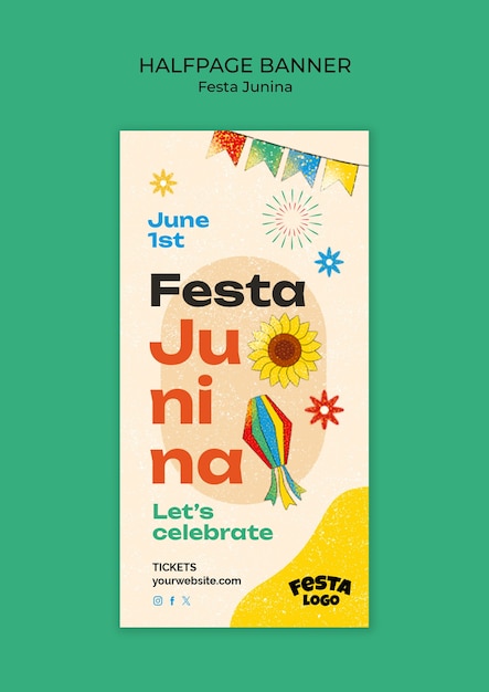 Free PSD festa junina template design