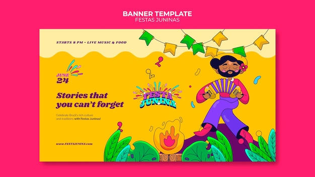 Free PSD festas juninas banner template design