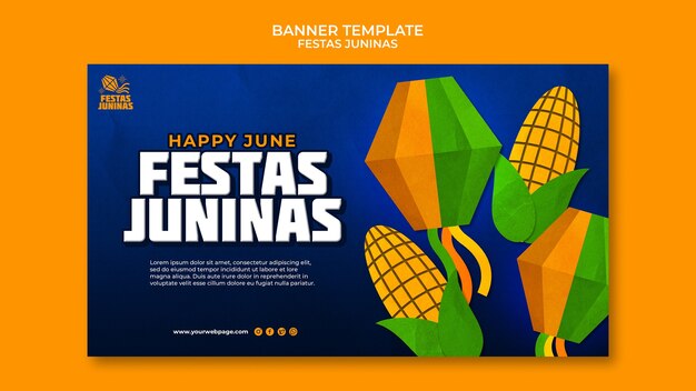 Festas juninas banner template design