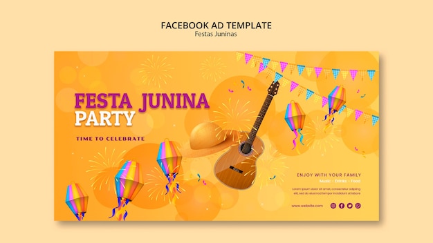 Free PSD festas juninas celebration facebook template